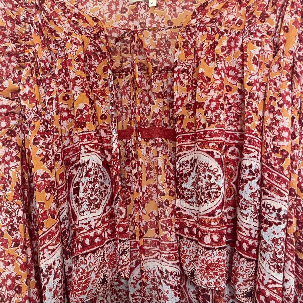 FREE PEOPLE Lorraine Tiered Kimono Top Size Medium - Picture 6 of 9